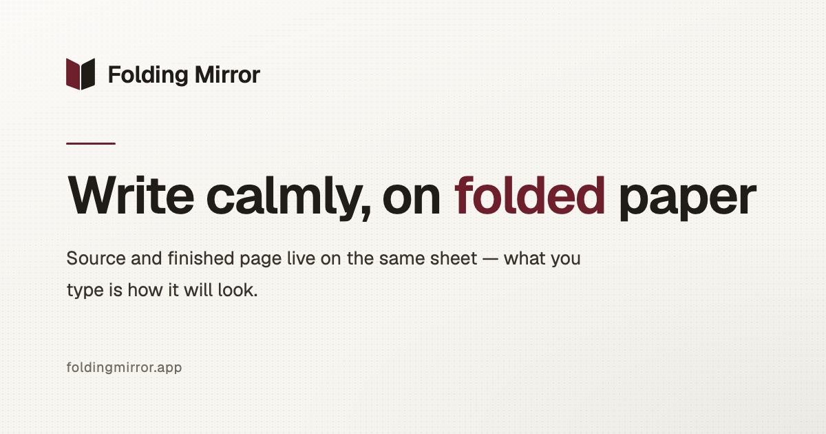 Folding Mirror - Markdown editor where the drawings, diagrams and tables live inside the document